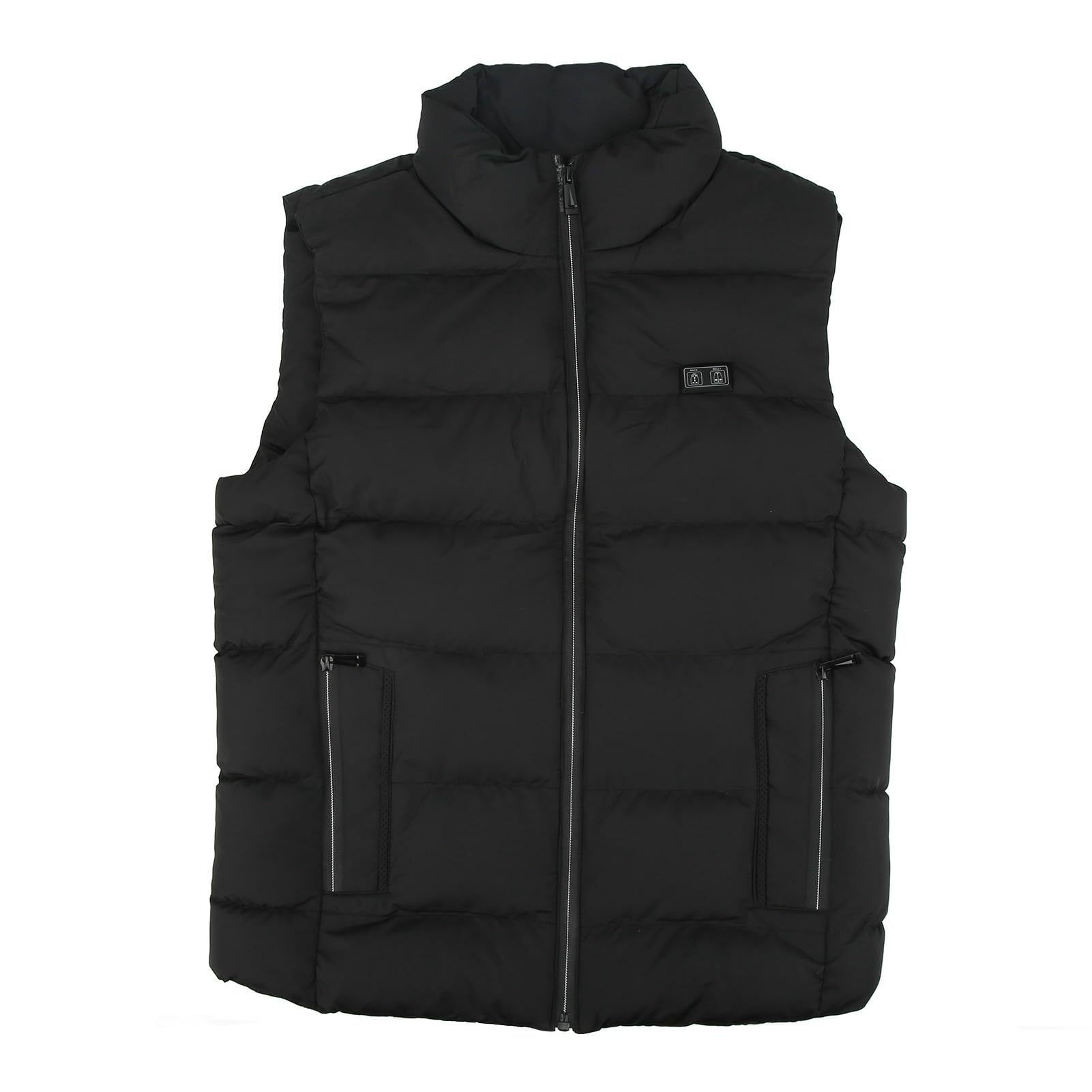 HEEPDD Chaleco con Calefacción USB, Cuello a Prueba de Viento, Forro de Poliéster Impermeable, Chaqueta con Calefacción Eléctrica de 3 Etapas para Hombres en Invierno