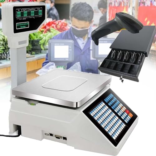 Báscula digital con escáner y caja registradora 30kg/60lbs miniatura 1