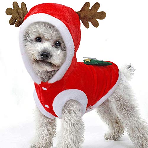 BulzEU Cat Dog Christmas Outfit, Cute Elk Pattern Dogs Cats Christmas Costumes Christmas Pet Clothes Suit Xmas Hoodie Coat for Small Medium Large Dogs Cats for Christmas New Year Cosplay Party (S) BulzEU Cat Dog Christmas Outfit, Cute Elk Pattern Dogs Cats Christmas Costumes Christmas Pet Clothes Suit Xmas Hoodie Coat for Small Medium Large Dogs Cats for Christmas New Year Cosplay Party (S)