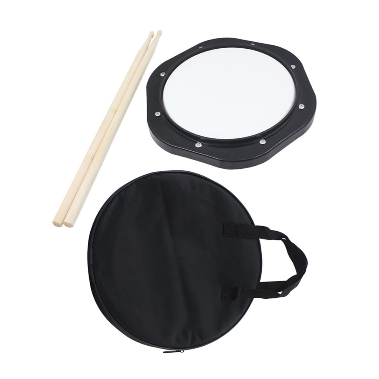 FRCOLOR Set de Práctica para Tambores Baquetas, Almohadilla Flexible de 10 Pulgadas en Abs, Ligera y Fácil de Transportar para Bateristas y Niños