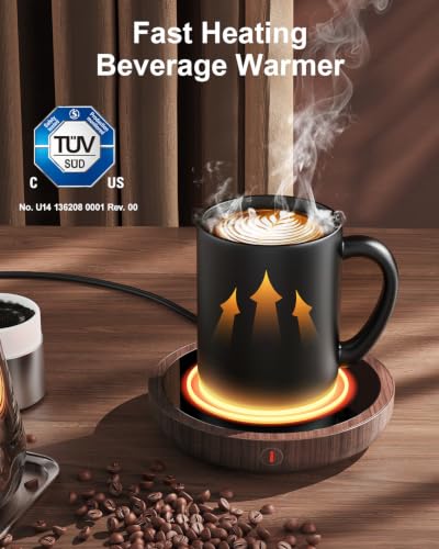 SWEETFULL Coffee Mug Warmer, Electric Cup Warmer for Desk - Wood photo 2