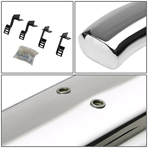 5 Inches Curved Side Step Nerf Bar Running Board Compatible With Ford F-250 350 450 550 Super Duty Extended Cab 99-16, Stainless Steel, Polished Chrome #TOP2