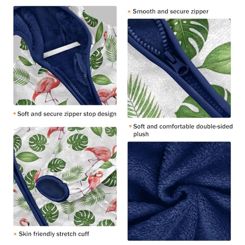 Flamingos Green Tropical Leaves Boys Winter Coat Comfy Winter Coats for Kids 3T3