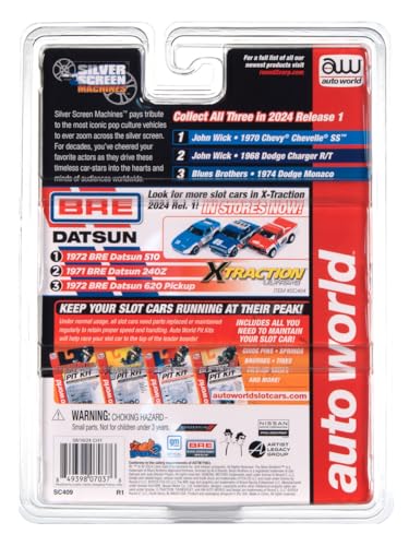 Auto World X-Traction Blues Brothers Dodge Monaco Slot Car miniatura 4