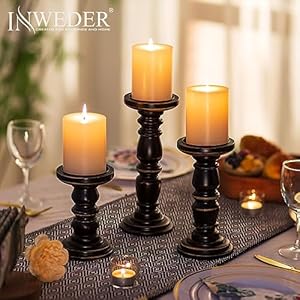 Woodcandleholdersforpillarcandlessolidfarmhousecandleholderssetof3tallcandleholderstableblackcandleholderforhomedecorfireplaceeventblack Urban Country Home Decor Wood candle holders for pillar candles solid farmhouse candle holders set of 3 tall candle holder stable black candle holder for home decor fireplace event black urban country home decor