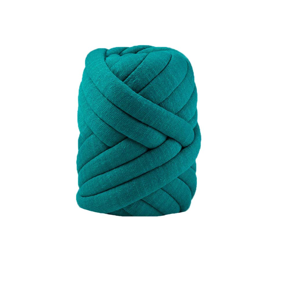 Green Vegan Chunky Yarn,Jumbo Cotton Braid Giant Yarn,Braid Chunky Yarn,DIY Roving Yarn,Tube Cototn 