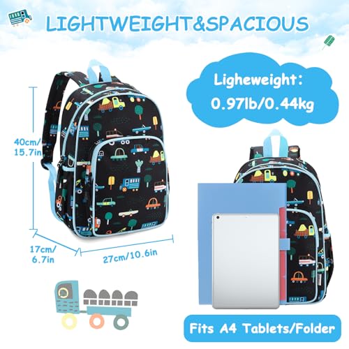 RAVUO Kids Backpack for Girls Boys, Cute Toddler School Bag Bookbag W Chest Strap2