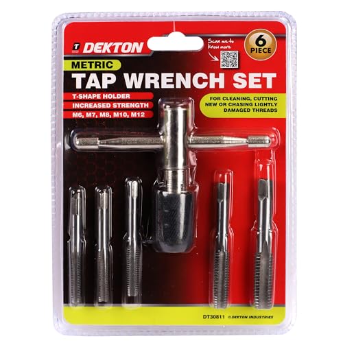 DEKTON 6-Piece Metric Tap Wrench Set, Adjustable Tap Wrenches, Precision Fit for Tap and Die Durable Chrome Vanadium Steel - Image 2