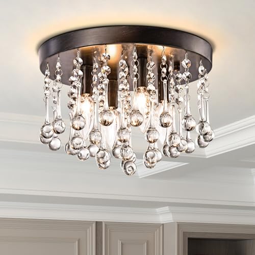 Maxax 12 Black Crystal Ceiling Light Fixture