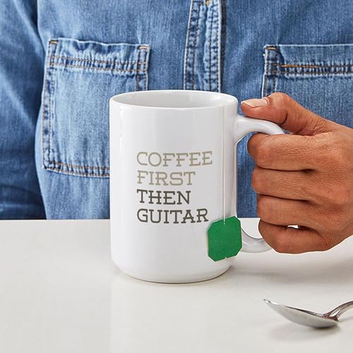 Taza de Cerámica CafePress 15 oz Diseño Guitarra Blanco miniatura 6