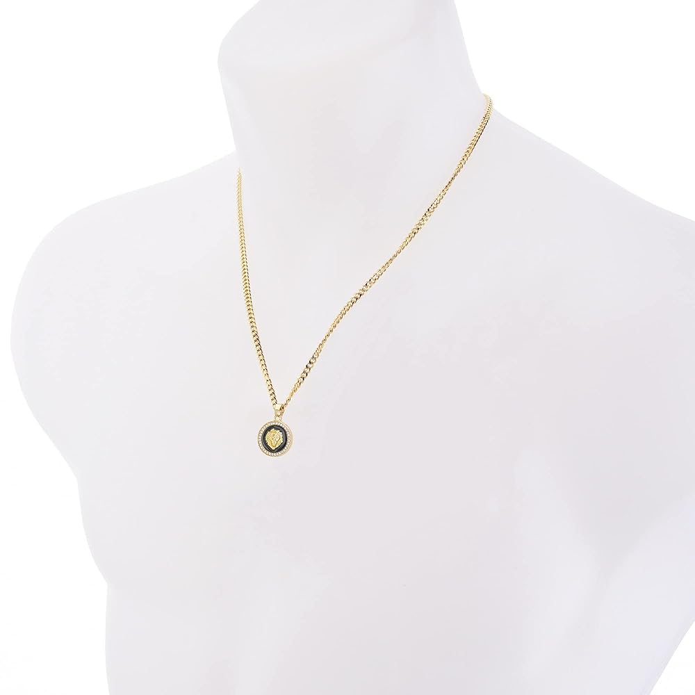 Chapado en Laton ゴールド　D Amazon.com: LoveBling 10k Yellow Gold Lion Head Pendant