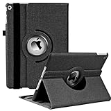 iPad 9世代 ケース 10.2インチ iPad 第9/8/7世代 ケース (2021/2020/2019モデル) 360度回転 耐衝撃カバー オートスリップ機能搭載 3段階調節可能 ホルダベルト付き (ブラック)