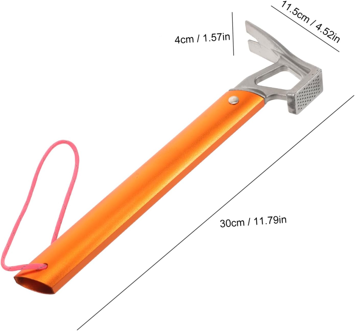 Stainless Steel Tent Hammer with Anti-skid Handle Multi-functional Nail Extractor for Camping Outdoor Use Durable Shock-absorbing Design for Easy Nail Removal