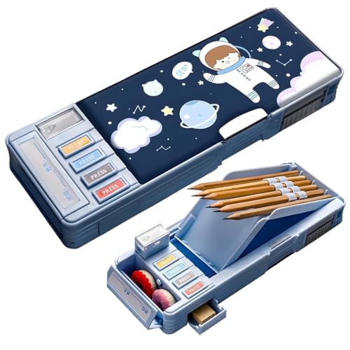 Image of Plastic Magnetic Space Compass Box Multifunctional Pencil Box for Kids Magnetic Compass Space Theme Return Gifts for Boys & Girls(Accessories Not Included), Navy Blue