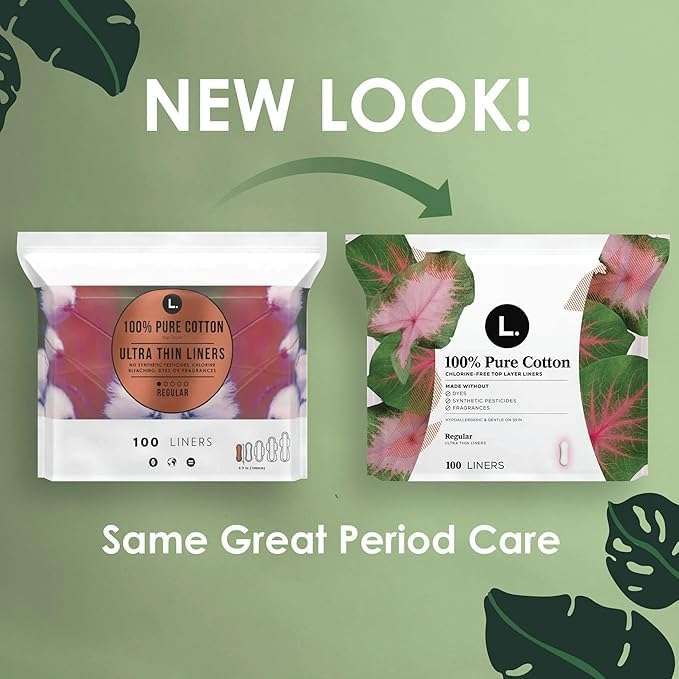 Ultra Thin Liners for Women, Regular, 100% Pure Cotton Top Layer 100 Ct