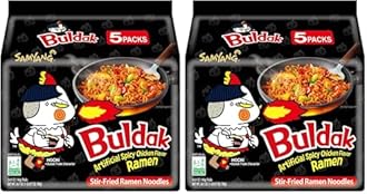 Samyang Buldak Spicy Ramen, Hot Chicken Ramen, Korean Stir-Fried Instant Noodle, Original, 1 Bag with 10 Pack