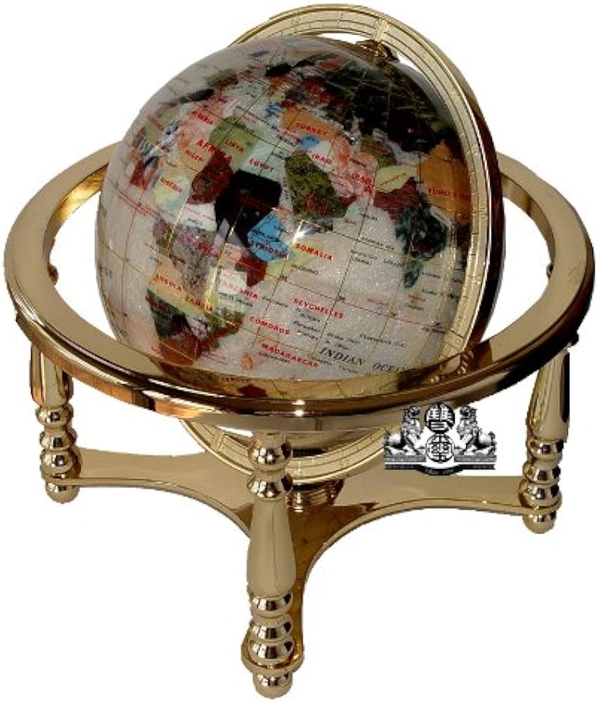 16万320mm一点ものターコイズカラーオーシャン宝石地球儀Unique Art 16万320mm一点ものターコイズカラーオーシャン宝石地球儀Unique Art