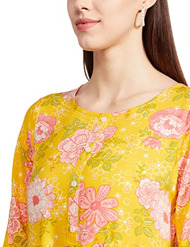 Image of Max Women Floral Print Three-Quarter Sleeves Dress