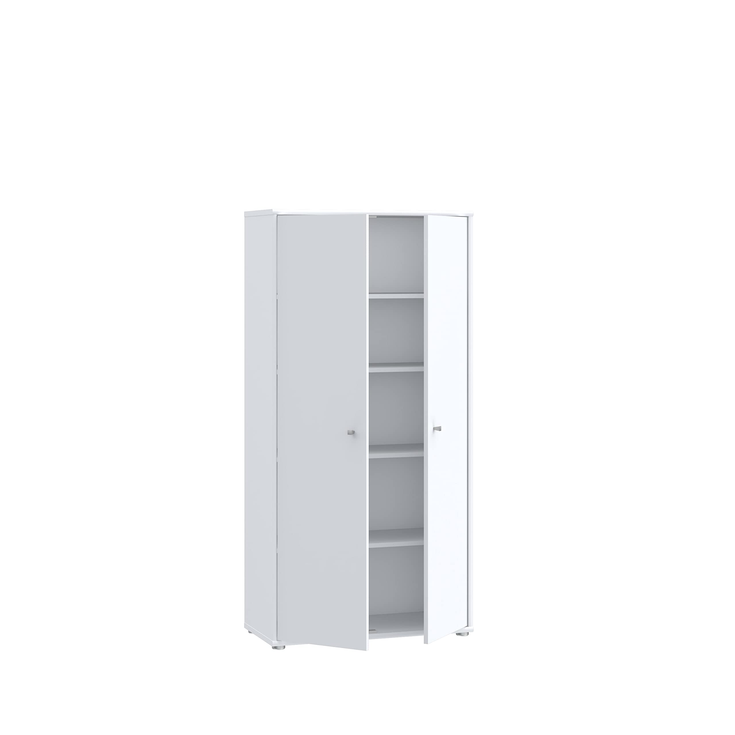 Forte Tempra 2 Kommode mit 2 Türen, Holzwerkstoff, weiß, Bx H xT: 73,7 x 149,5 x 34,8 cm