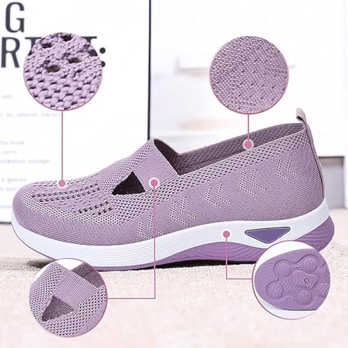 Addenno Womens Shoes, Women's Comfortable Breathable Knitted Sneakers, Woven Orthopedic Breathable Soft Shoes3