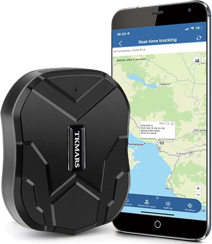 Localizador GPS para Coche TKMARS Rastreador GPS sin Suscripción 90 días en Espera 5000mAh Magnética Impermeable Antirrobo App Gratuita Geolocalizador Tracker para Auto Moto Camión TK905