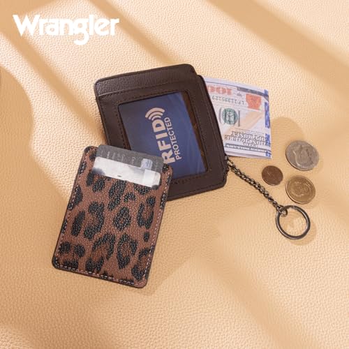Image of Montana West X Wrangler Small Keychain Card Holder for Women Minimalist Thin Pocket Wallet Slim Mini Rfid Card Cases with Detachable Ultra Card Holder WG366-W118CF