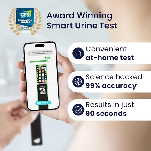 Image of Vivoo | The #1 Urine Test Strips & Keto Strips with App | Advanced Home Tracking for Nutrition, Ketones, Hydration, pH, and More | 1 Month / 4 Test