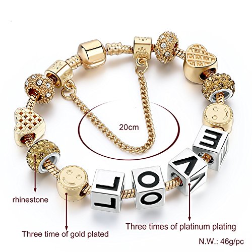 Austrian Crystal Heart Charm Bracelet