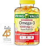 Spring Valley Omega-3 Fish Oil | Omega-3 Fish Oil Supplement | Omega-3 Fatty Acids | Fish Oil Omega 3 Supplements | 1000mg Fish Oil 120 Soft Gels Bundle with Lual's 45 Diabetes Decoded