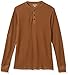 Amazon Essentials Long Sleeve Waffle Henley Shirts for Men, Slim-Fit, Light Brown, Large