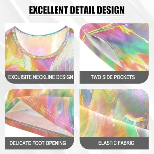 senya Short Sleeve Pajamas Sets Summer Cotton Sleepwear Rainbow Swings Unicorn4