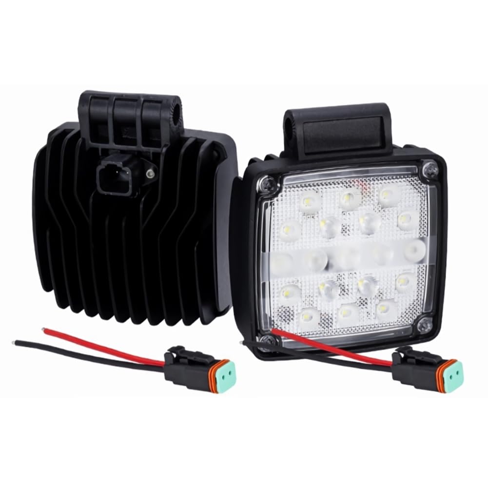 UDSKNV[KSL Excavator Work Light 2Pcs 19 LED 57W 6500K Flood Beam for Loader Tractor Forklift with IP65 Rating Protection