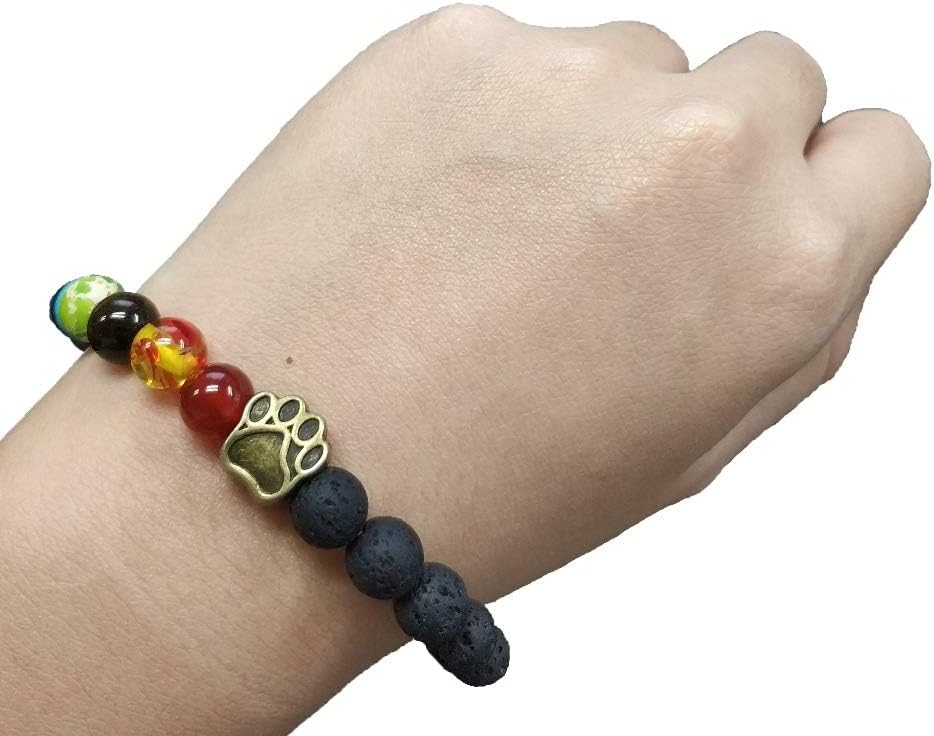 Rainbow Bridge Pet Memorial Gift Lava Bead Bracelet in Memory of Dogs Cats - Image 6