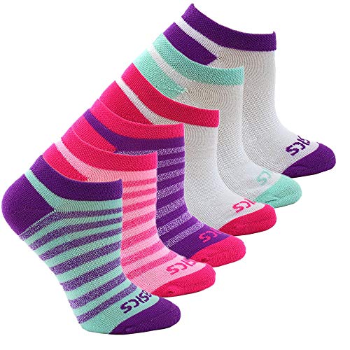 ASICS Womens Accelerate No Show 6-Pack Athletic Socks Socks, Pink, S