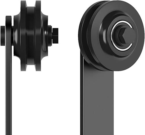 Miniatura 2 de skysen Juego de rodillos de hardware para puerta corrediza de granero negro (colgador en forma de LK-I