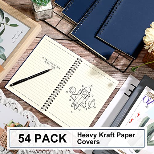 Image of Yahenda 54 Pcs Spiral Notebooks,1 Subject,Wide Ruled, Deep Blue