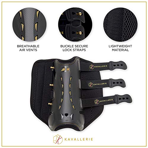 Dressage Boots for Horses by Kavallerie: Pro-K 3D Air-Mesh Horse Boots, Secure Leg Protection, Lightweight and Tough White & Black Dressage Sports Boots [Black] - Thumbnail 7