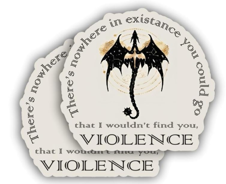 Image of AK- Pack of 2 | Fourth Wing Dragon Rider Bookish Book Lover Reading Sticker | Funny Vinyl Stickers for Laptop | Tablet | Car | Truck | Any Smooth Surface: Size 5 inches
