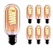 CROWN LED 6 x Edison Glühbirne E27 Fassung, Dimmbar, 4W, Warmweiß, 230V, EL06, Antike Filament Beleuchtung im Retro Vintage Look