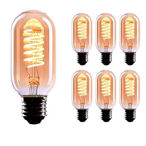 CROWN LED 6x Edison Gloeilamp – E27 lamp – Dimbare lamp – 4 W, Warm Wit 230 V, EL06 – Vintage Lamp in Retro/Antieke Look…