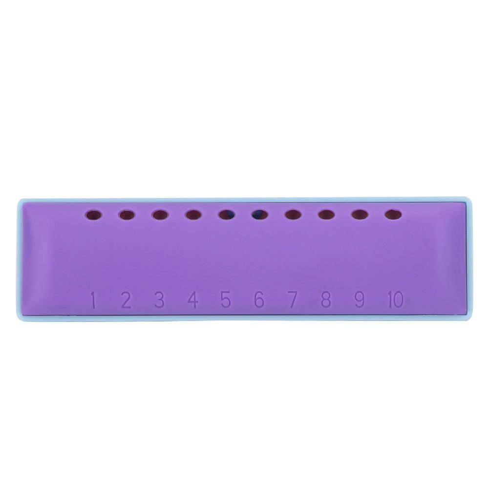 Harmonica z bezpieczną budową żywicy, Przezroczyste Tony i Adnotacje Cyfrowe, Idealne Pierwsze Instrument dla Dzieci i Początkujących, Fioletowe żywice Harmoniczne dla Rock Jazz Folk
