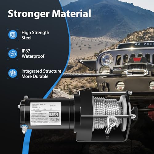 Winch eléctrico 2500LBS con control remoto inalámbrico miniatura 2