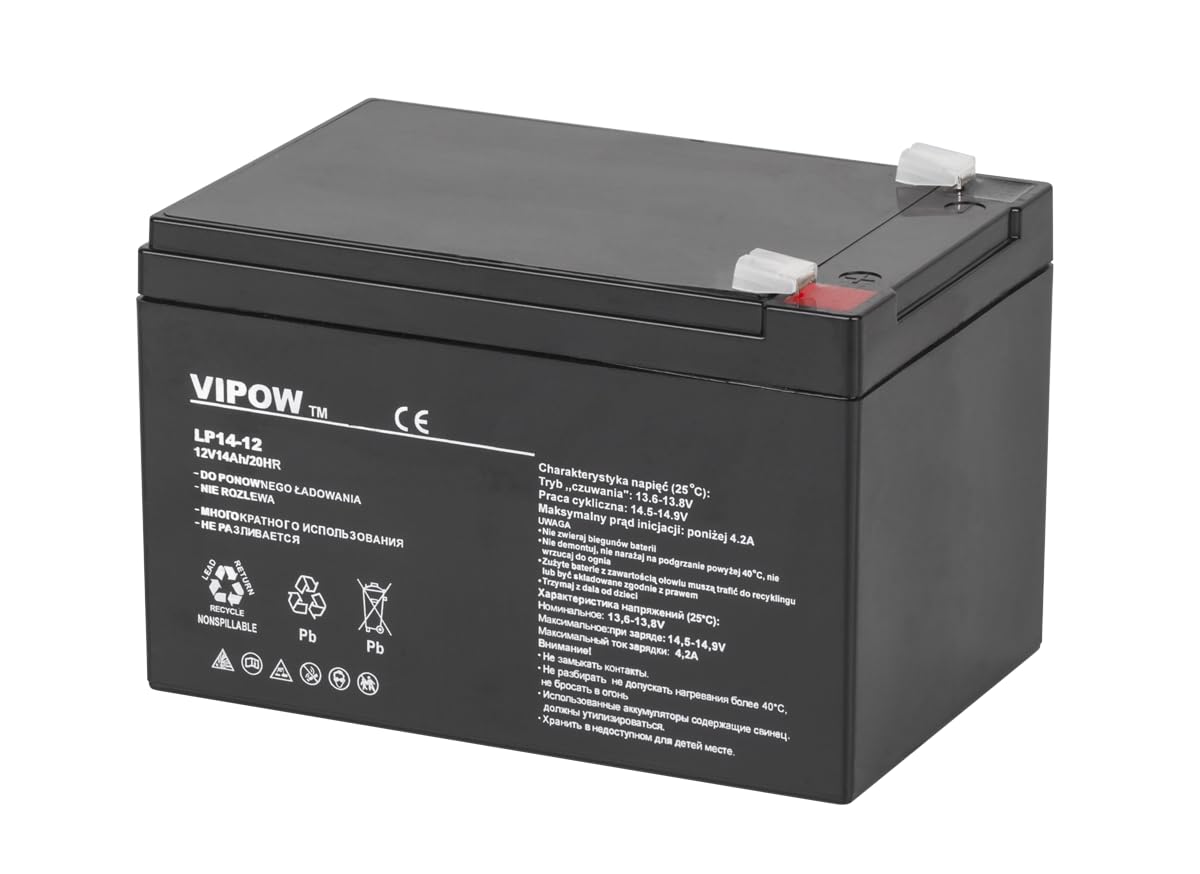 VIPOW bat0217 batterie au ploMB-​gel 12V 14Ah sans entretien