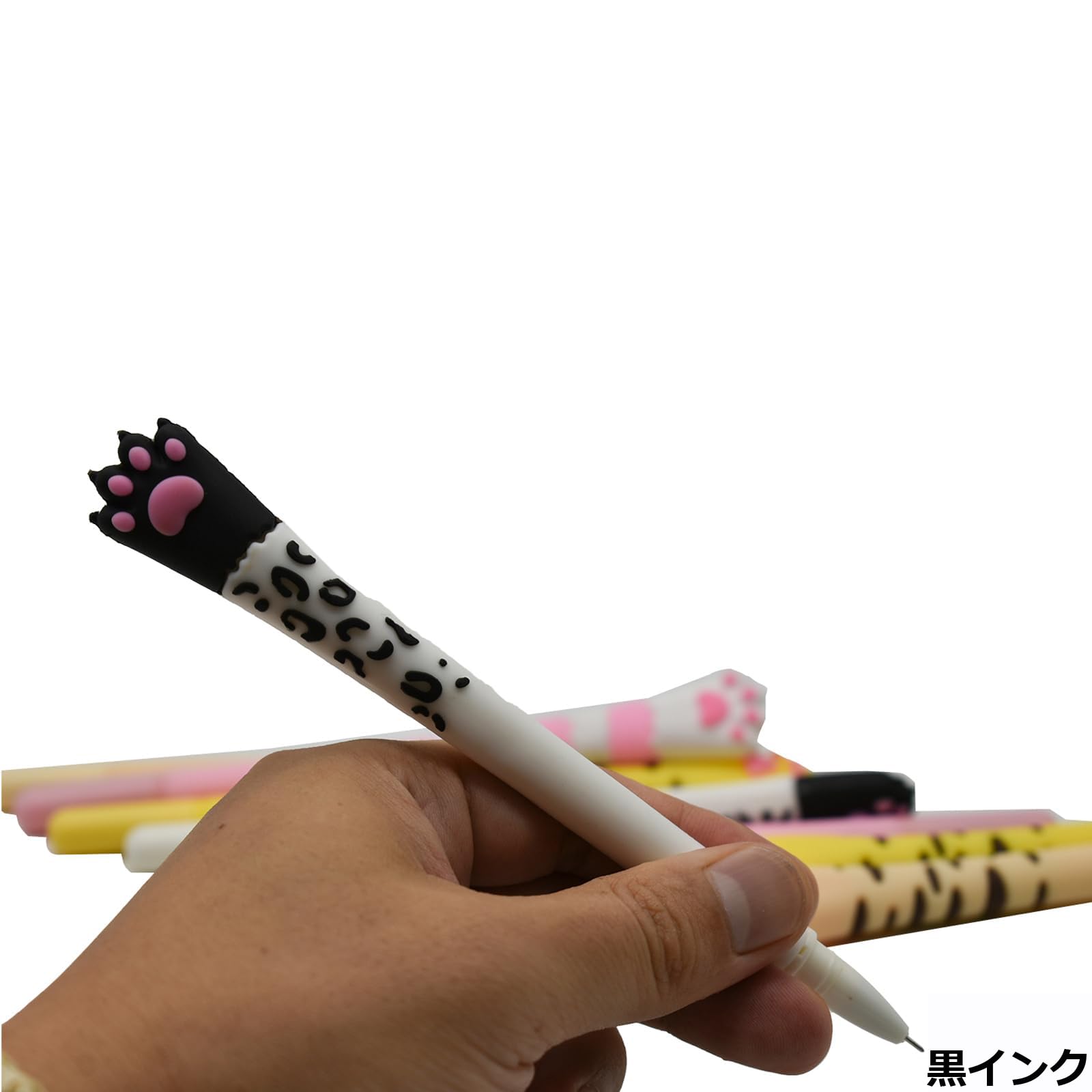Amazon | Maydahui かわいい 猫 肉球 ボールペン 8本セット 黑インク 