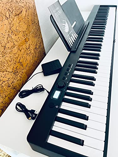 Piano électrique numérique 88 touches Piano pliable Piano portable avec Bluetooth MIDI Noir - Les Beatles, Paul McCartney, John Lennon, RIngo Starr, George Harrison Piano électrique numérique 88 touches Piano pliable Piano portable avec Bluetooth MIDI Noir – Image 4