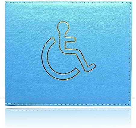 AKH® PU Leather Disabled Badge Holder Wallet - Blue Badge Timer Holder - Hologram Safe (White)