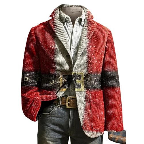 Generisch Moderna chaqueta elegante para hombre para ocasiones formales, eventos festivos con diseño elegante, rojo, XXL