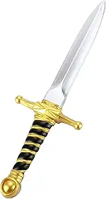 Espadas de espuma falsa de 38 cm, armas de artes marciais, faca de adaga realista, suporte de espada curta de espuma para brincar, luta e acessório de fantasia de assassinos