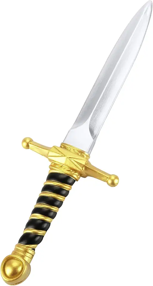 Espadas de espuma falsa de 38 cm, armas de artes marciais, faca de adaga realista, suporte de espada curta de espuma para brincar, luta e acessório de fantasia de assassinos