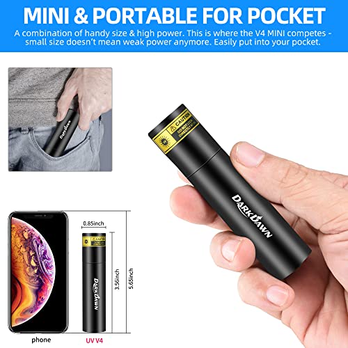 DARKDAWN UV Torch 365nm Black Light Mini Flashlight USB Rechargeable - Image 3
